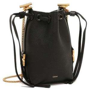 Chloe Shoulder Bag Mercy Micro Bucket Bag Black